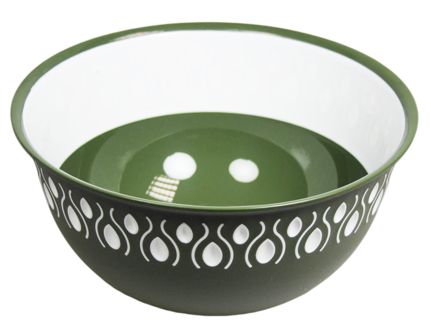 Kitchen Food Bowl with Pattern Design Plastic 24cm x 13cm Assorted Colours BNM0292 (Parcel Rate)