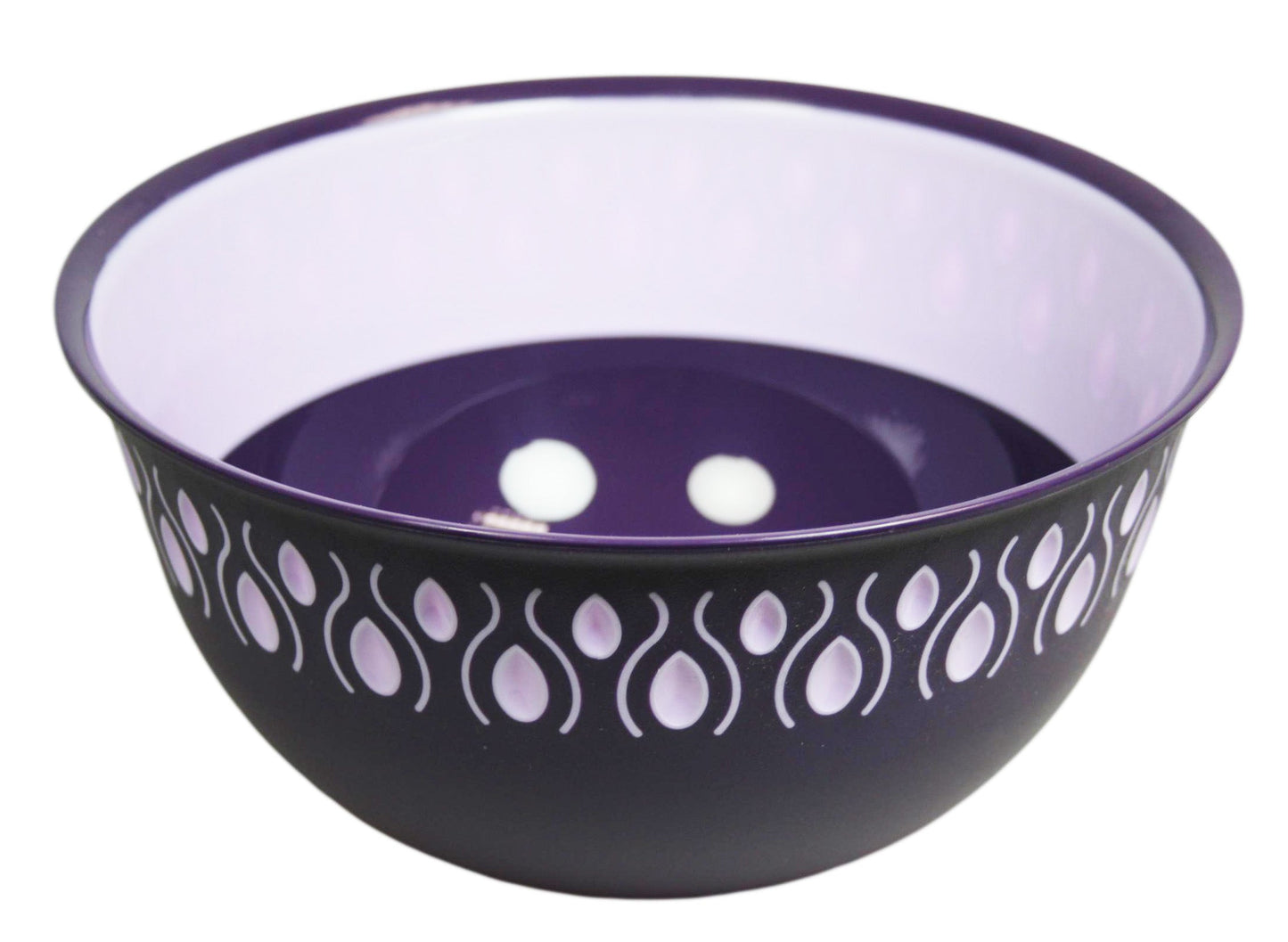 Kitchen Food Bowl with Pattern Design Plastic 24cm x 13cm Assorted Colours BNM0292 (Parcel Rate)