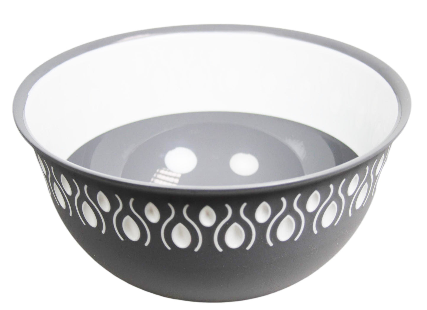 Kitchen Food Bowl with Pattern Design Plastic 24cm x 13cm Assorted Colours BNM0292 (Parcel Rate)