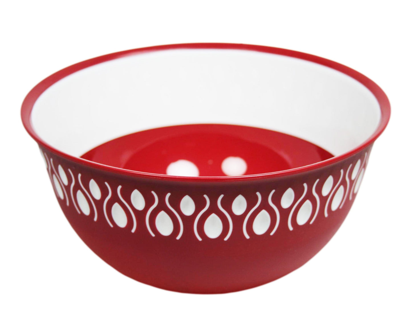 Kitchen Food Bowl with Pattern Design Plastic 24cm x 13cm Assorted Colours BNM0292 (Parcel Rate)