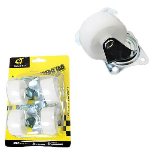 Pack Of 4 Wheels With Brackets For Installation In Wooden Legs 5cm x 2.4cm 0629 (Parcel Rate)