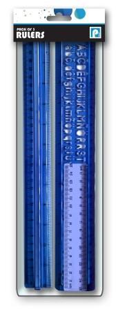 3 Pack Rulers 30cm 15cm & 30cm Stencil Ruler Set P2384  Commoditycode 7010100000 Origin: China   (Large Letter Rate)
