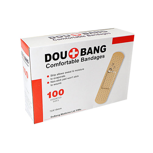 100 Piece Assorted Comfortable Bandages Different Sizes Moisture Control 9669 (Parcel Rate)