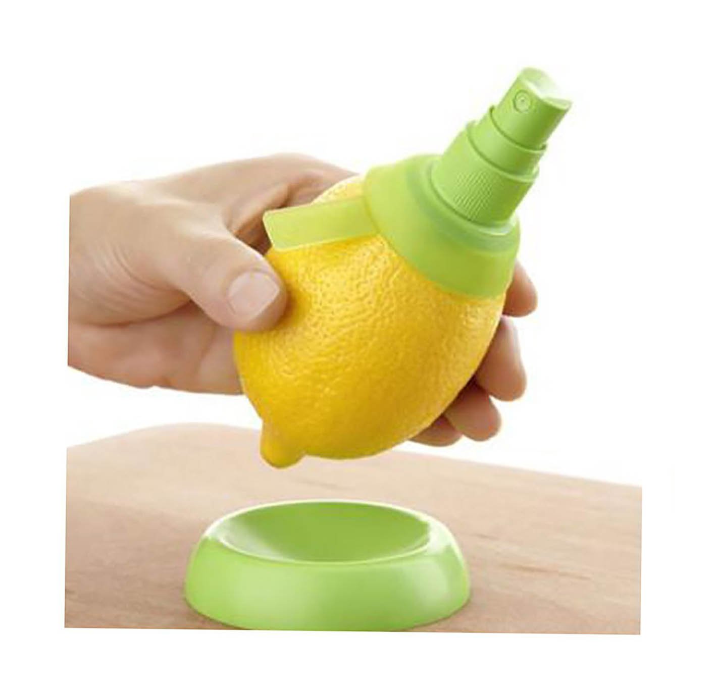 New Quirky Citrus Silicone Plastic Nozzle Spray Stem Juice Sprayer Yellow/Green 3 Piece 1039 (Parcel Rate)