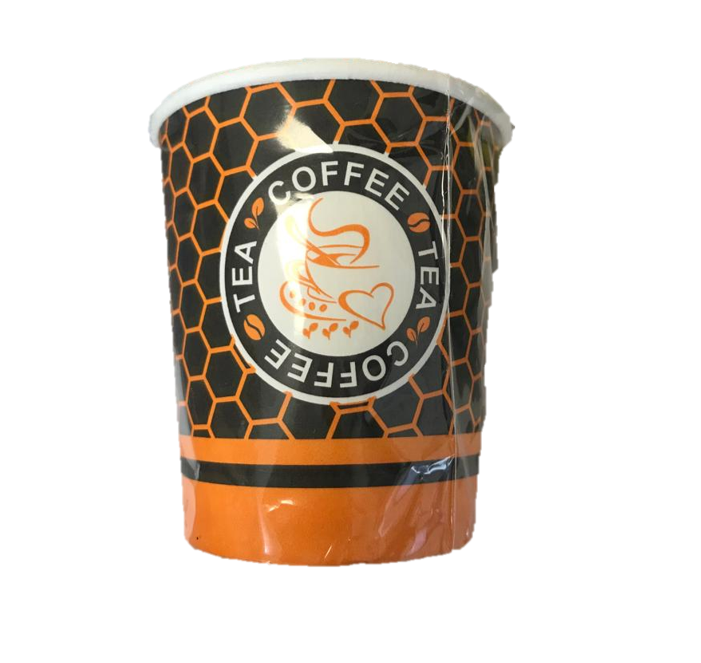 Disposable Plastic Lined Paper Drinking Cups Pack of 50 6oz Hexagon Design 0503 (Parcel Rate)