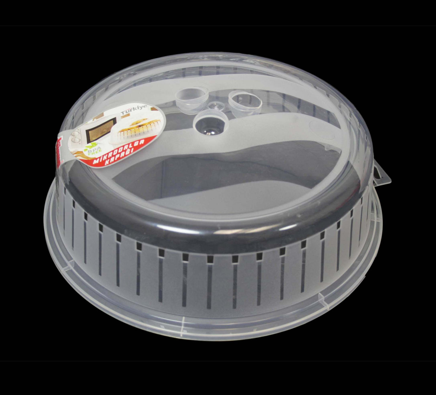 Microwave Cover Plastic Food Plate Cover Vented Clear Plate Cover 26cm D10506 (Parcel Rate)