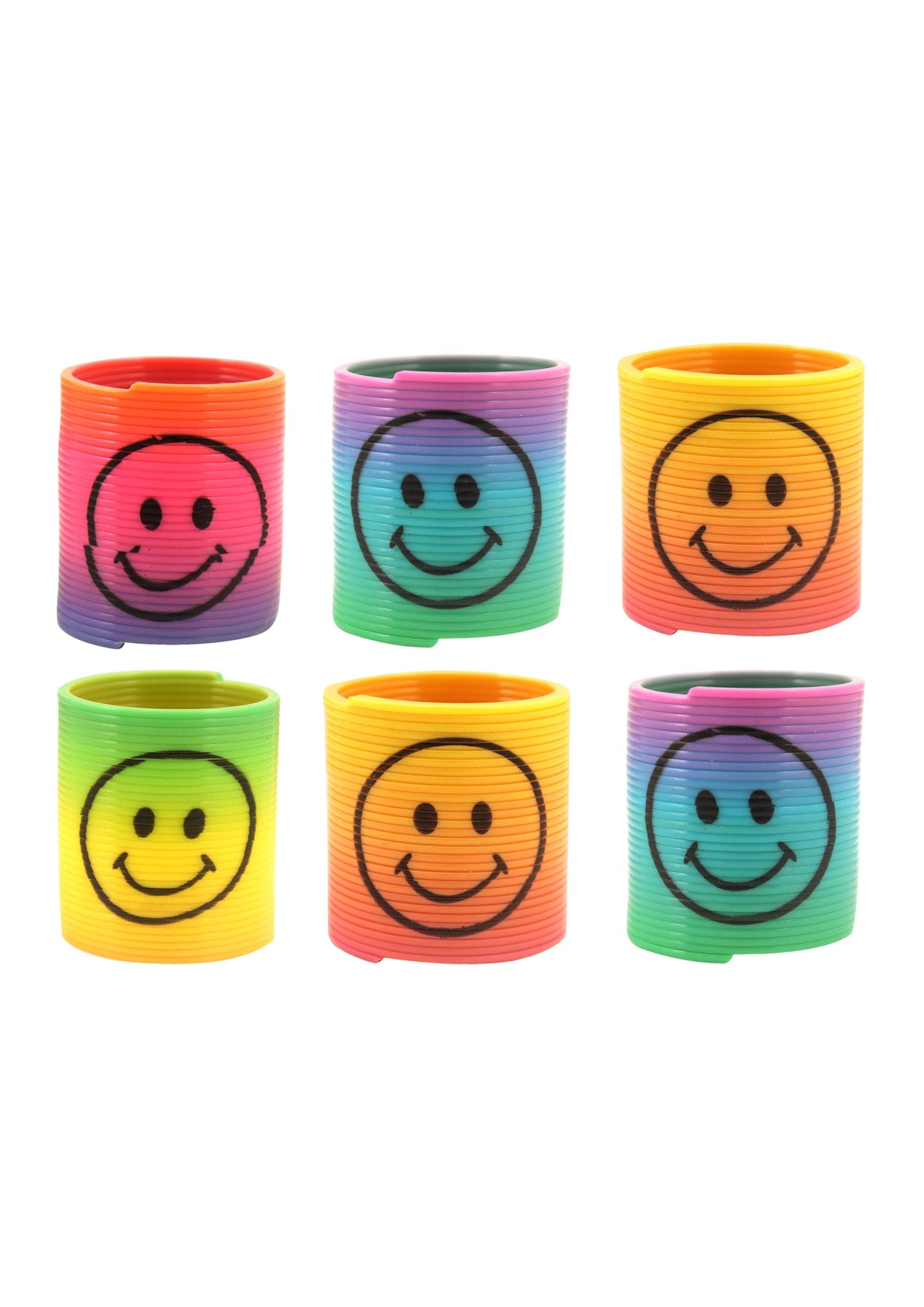 Mini Rainbow Spring Mini Rainbow Springs With Smiling Faces Pack of 6 (3.5cm) T88012 (Parc ...