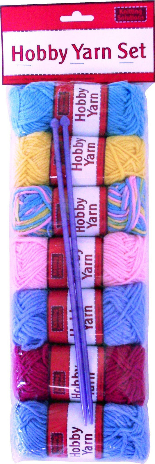 Hobby Yarn Set Includes 7 Skeins & Knitting Needles 1341 (Parcel Rate)