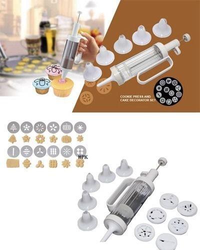 18 Pc Cookie Press  & Cake Decorating Set Icing Cookie Press Bake 2677 (Parcel Rate)