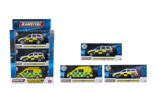Teamsterz City Emergency Response Police Car Ambulance Kids Toys Light & Sound Toy 2311 (Parcel Rate)