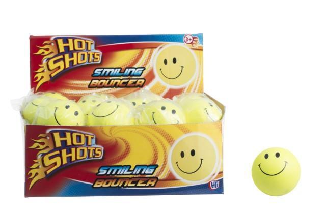 Hot Shot Childrens Smiley Face Bouncy Balls Smiling Bouncer 9981 (Parcel Rate)