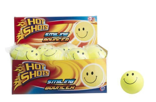 Hot Shot Childrens Smiley Face Bouncy Balls Smiling Bouncer 9981 (Parcel Rate)