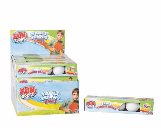 Fun Sport Table Tennis Ping Pong Balls Childrens 5 Pack 1373180 (Parcel Rate)