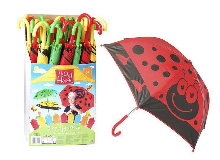 Childrens Assorted Colour Cartoon Brolly Pals Animal Styled Brolly 2121 (Parcel Rate)