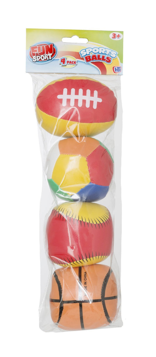 4 Pack Childrens Fun Sport Indoor Play Assorted Sport Balls  2181 (Parcel Rate)