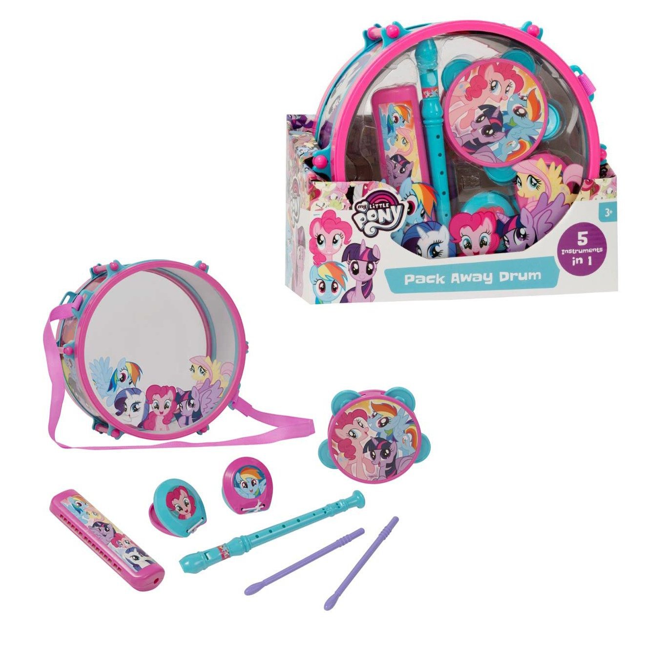 My Little Pony Pack Away Drum Kit Children Kids Musical Sound Instrument Playset   8251 (Parcel Rate)