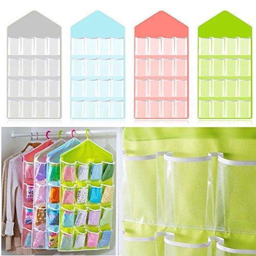 16 Compartment Hanging WARDROBE ORGANISER -Sock, Underwear, Scarves, Tights  2824 (Parcel Rate)