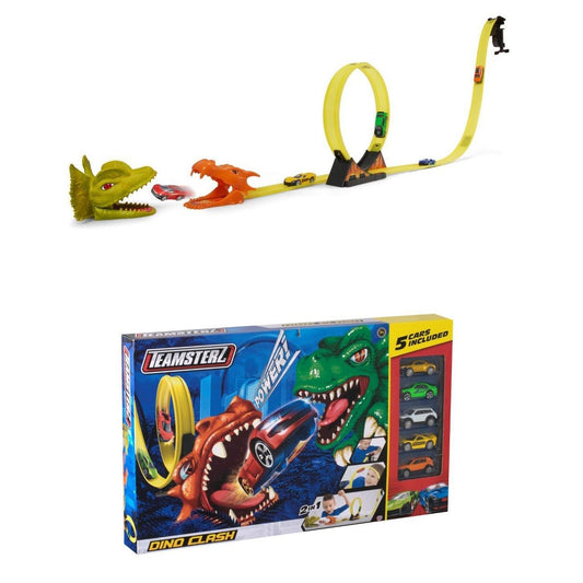 Teamsterz Dino Clash 2 In 1 Playset With 5 Cars 4401 (Parcel Rate)