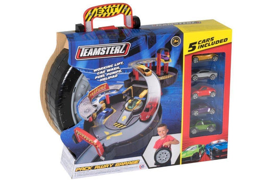 Teamsterz Pack Away Garage With 3 Die Cast Cars Childrens Toy 4841 (Parcel Rate)