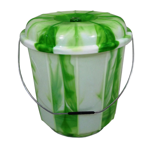 13 Litre Tie Dye Design Plastic Bucket Bin With Lid Household Use Bucket Assorted Colours 786982 (Parcel Rate)