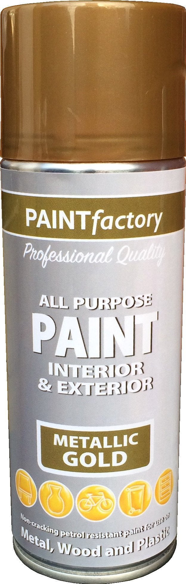 Paint Factory All Purpose Metallic Gold Spray 400ml 1751 (Parcel Rate)