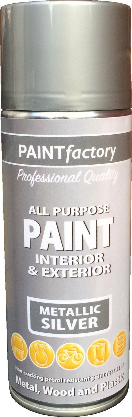 Paint Factory All Purpose Metallic Silver 400ml  1752 (Parcel Rate)
