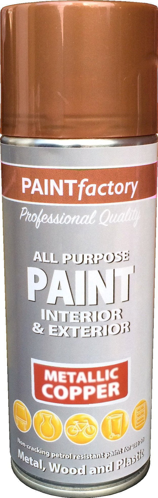 Paint Factory All Purpose Paint Metallic Copper 400ml 1753 (Parcel Rate)