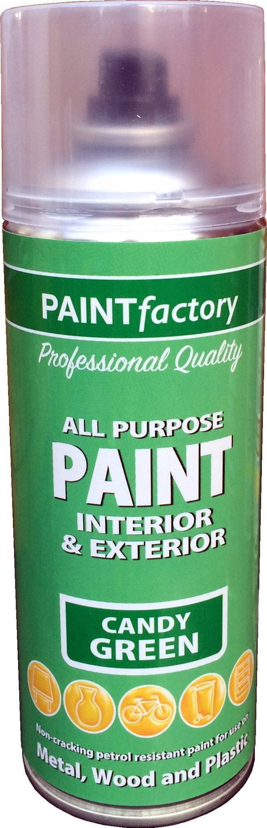 Paint Factory All Purpose Paint Spray Candy Green 400ml 1763 (Parcel Rate)