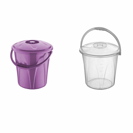 17 Litre Clear Multipurpose Use Bucket With Lid Kitchen Storage ak187, 1187 (Parcel Rate)