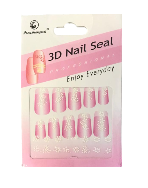 Nail Art Stickers Flower Design Single Sheet Assorted Colours 1936 (Parcel Rate)