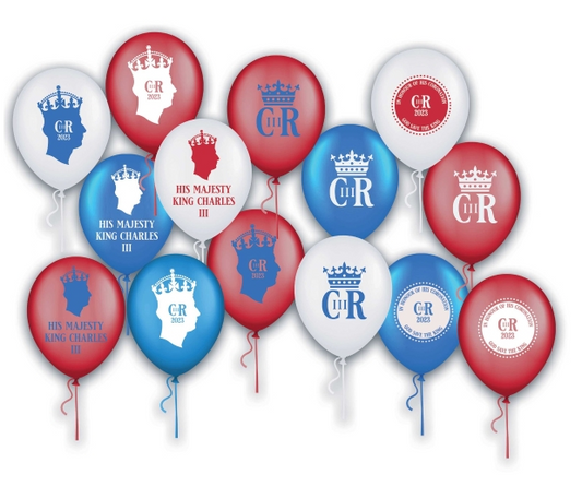 Coronation "His Majesty King Charles III" 16 Pack Royal Part Balloons King Charles III 821606 (Letter Rate)