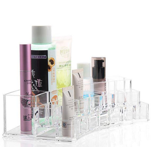 20 Compartment ACRYLIC MAKE UP ORGANISER Cosmetic Storage Brushes 2290 (Parcel Rate)