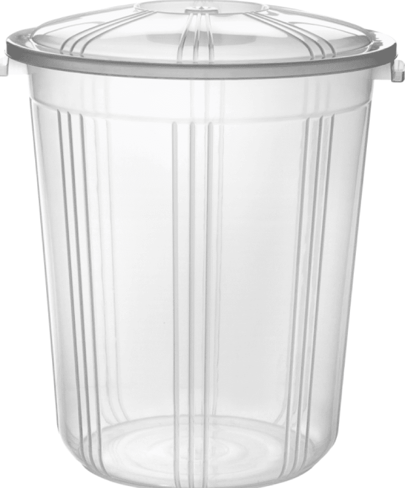 Clear Plastic Bucket With Lid Carry Handle Storage Container Box Bin 50 Litre AK556/AK249/RB59  (Big Parcel Rate)