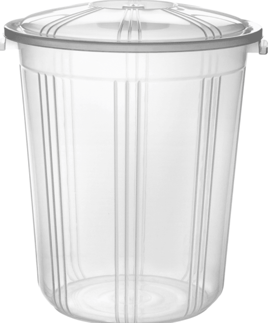 Clear Plastic Bucket With Lid Carry Handle Storage Container Box Bin 50 Litre AK556/AK249/RB59  (Big Parcel Rate)