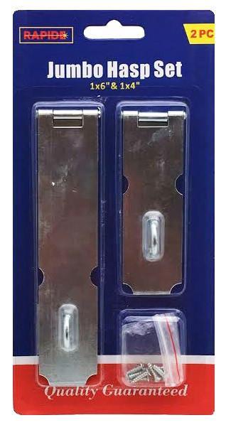 2Pc Jumbo Hasp Set With Screws Diy Home 2201 (Parcel Rate)