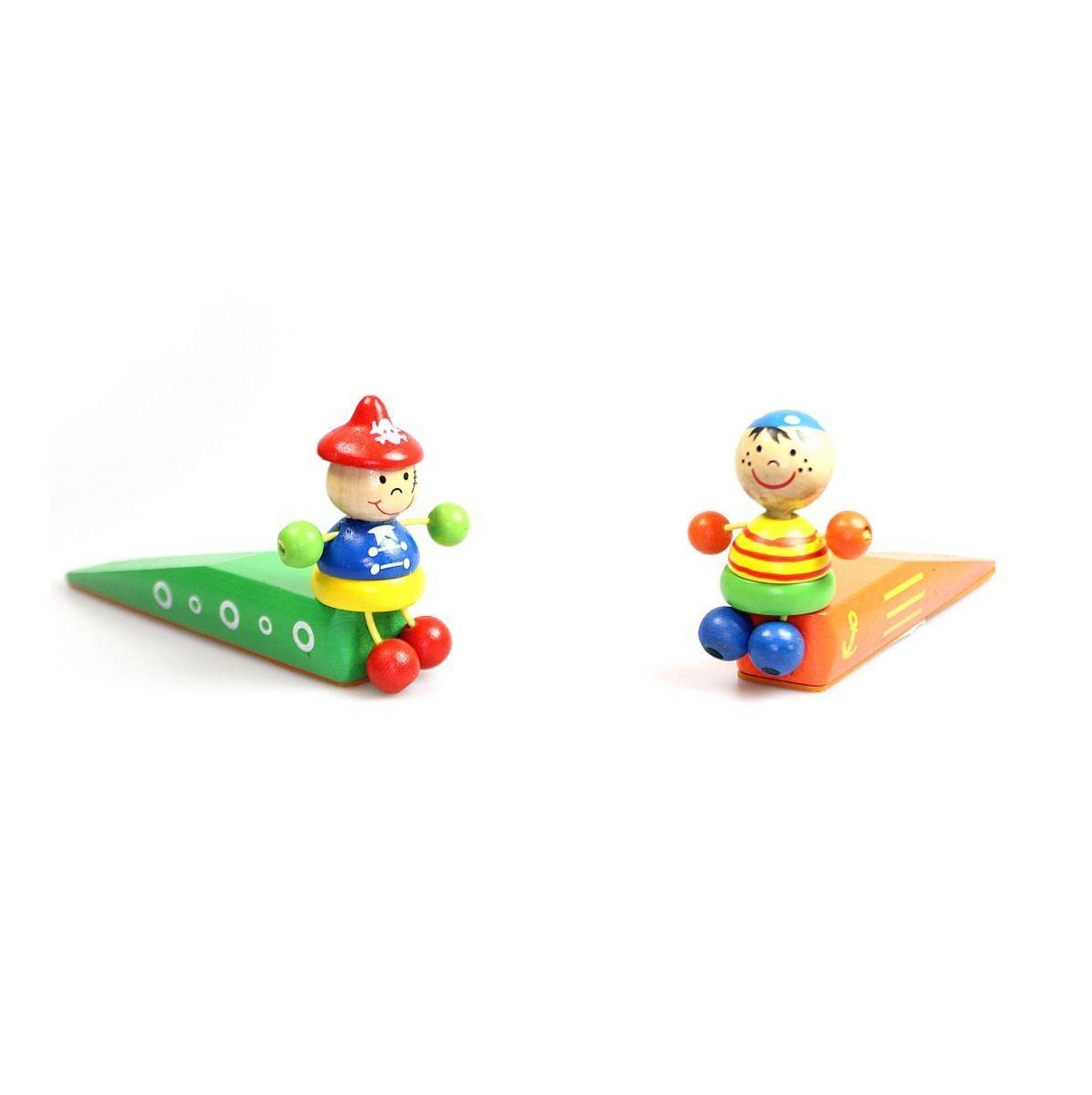 Hand Painted Wooden Pirate Childrens Door Stop Rubber Grip CE Approved 5087 (Parcel Rate)
