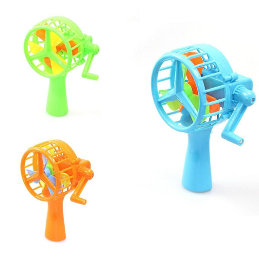 Hand Held Wind Up Wheel Fan (Parcel Rate)
