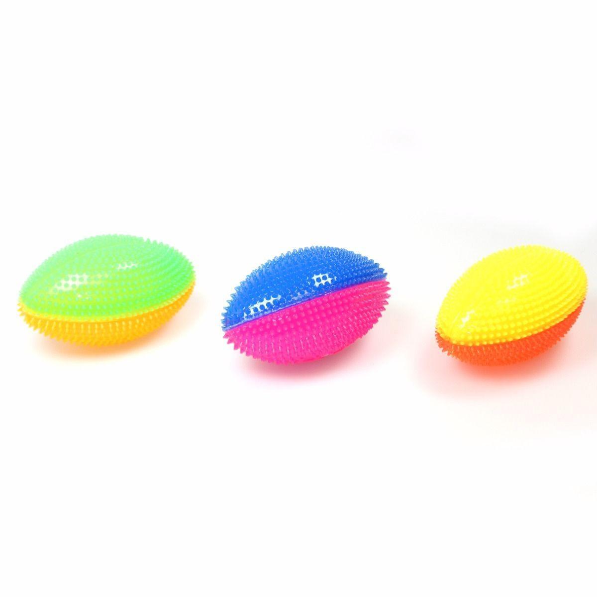 Flashing Rugby Ball Squeeze Toy, Sensory Toy, Stress Relief, Party Bag, ADHD 3429 (Parcel Rate)
