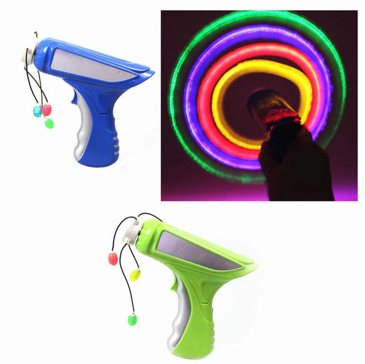 Kids Light Up LED Spinner Toy Gun Rope Spin Propellor Beads 3809 (Parcel Rate)