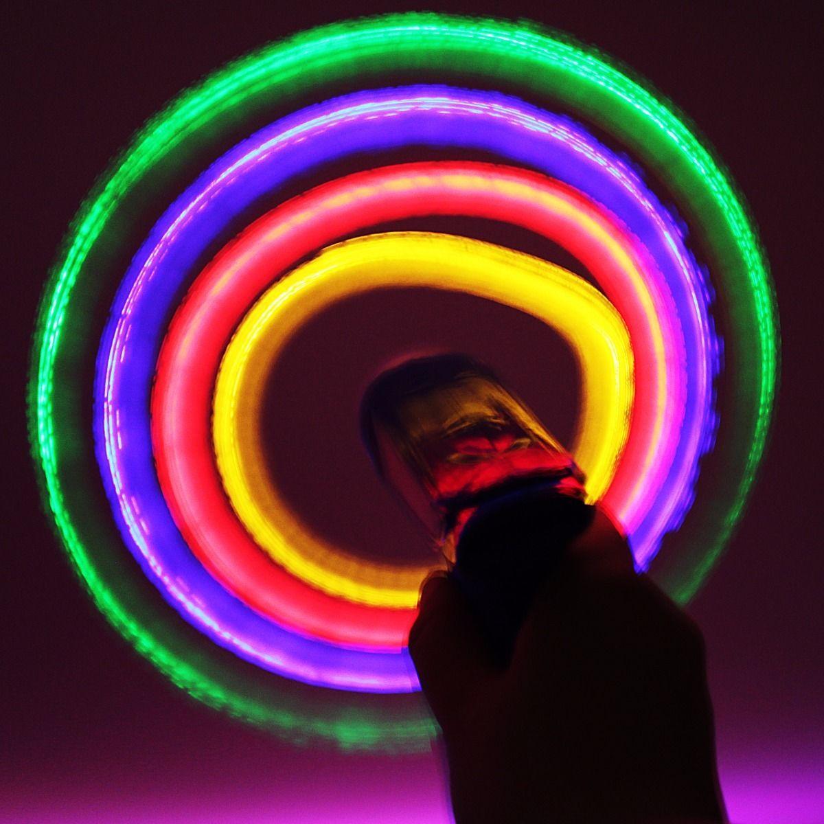 Kids Light Up LED Spinner Toy Gun Rope Spin Propellor Beads 3809 (Parcel Rate)