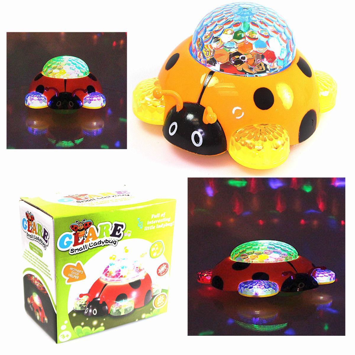 Kids Glare Small Light Up Spinning Musical Ladybug Disco Light Show 360 Degree 4172 (Parcel Rate)