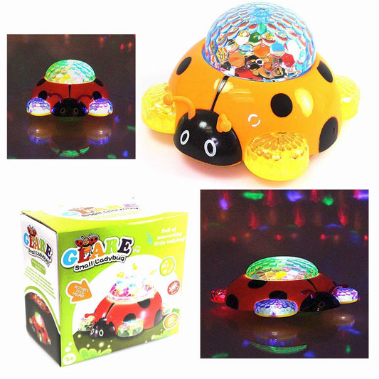 Kids Glare Small Light Up Spinning Musical Ladybug Disco Light Show 360 Degree 4172 (Parcel Rate)