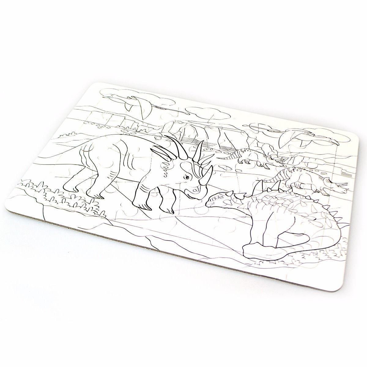 Kids 24 Piece Colour In Dinosaur Jigsaw Puzzle Travel Party Gift Bag 0235 (Parcel Rate)