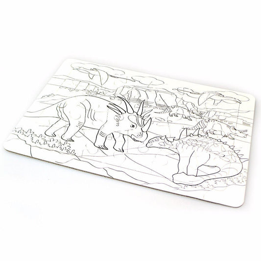 Kids 24 Piece Colour In Dinosaur Jigsaw Puzzle Travel Party Gift Bag 0235 (Parcel Rate)