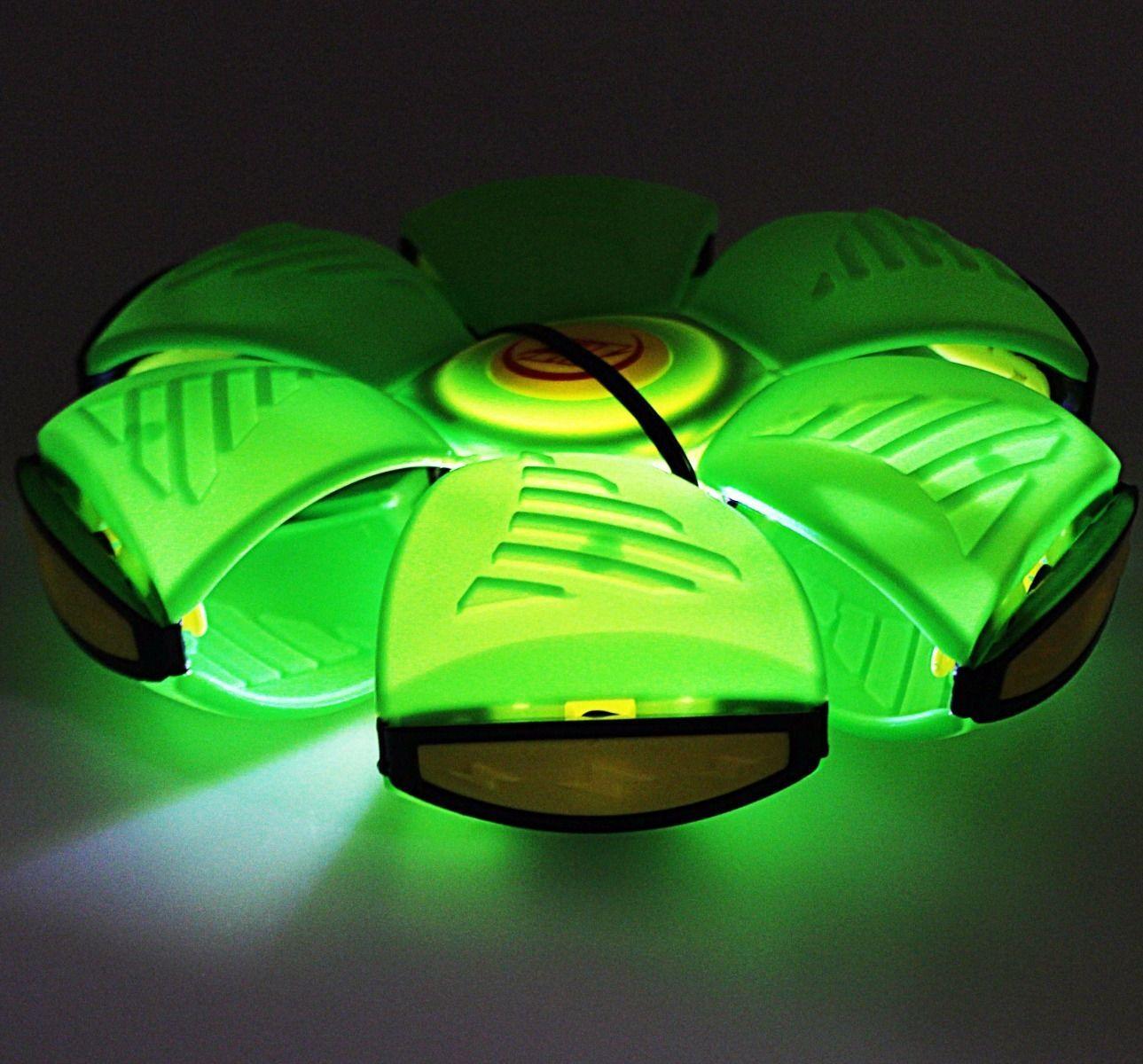 Childrens LED PHLAT BALL -Throw a Disc, Catch a Ball & LED Lights Press Together  3017 (Parcel Rate)