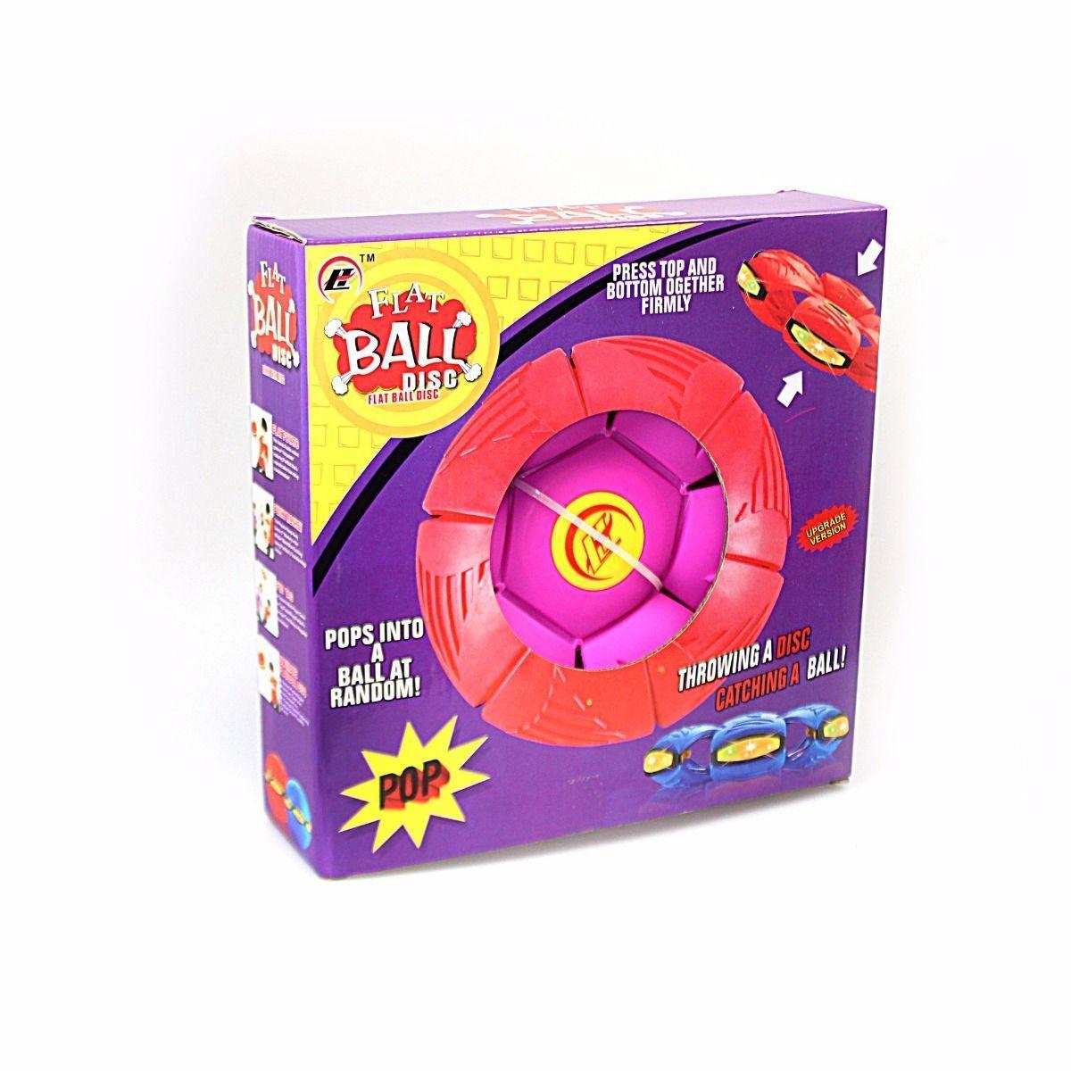 Childrens LED PHLAT BALL -Throw a Disc, Catch a Ball & LED Lights Press Together  3017 (Parcel Rate)