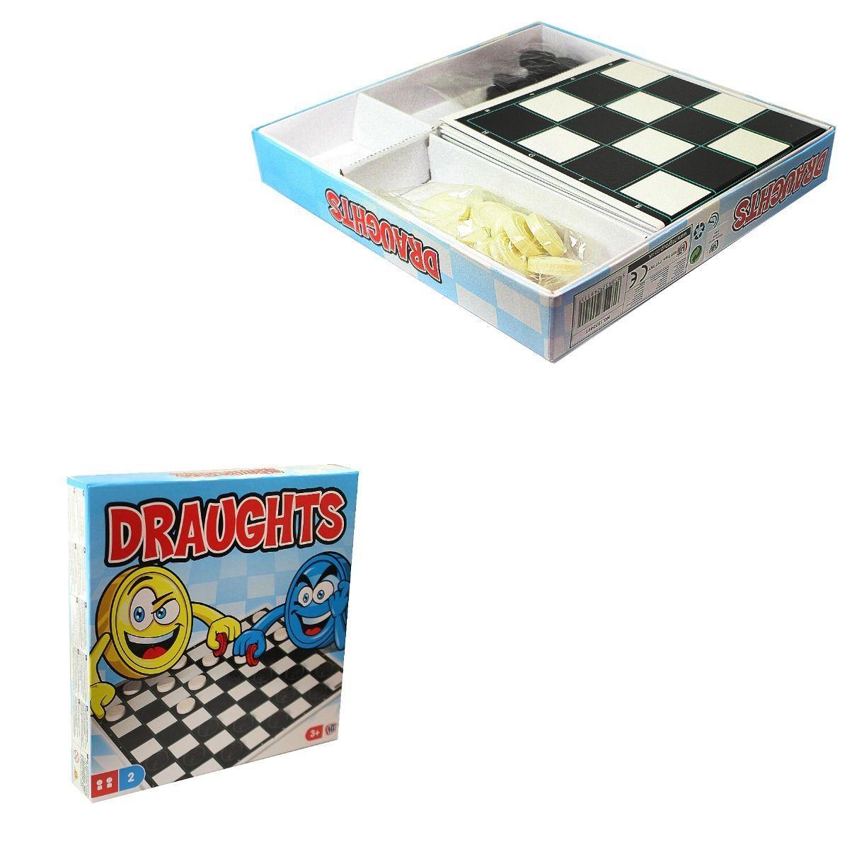 Childrens Classic Draughts Board Game Family Favourite With Counters 2 Player 4911 (Parcel Rate)