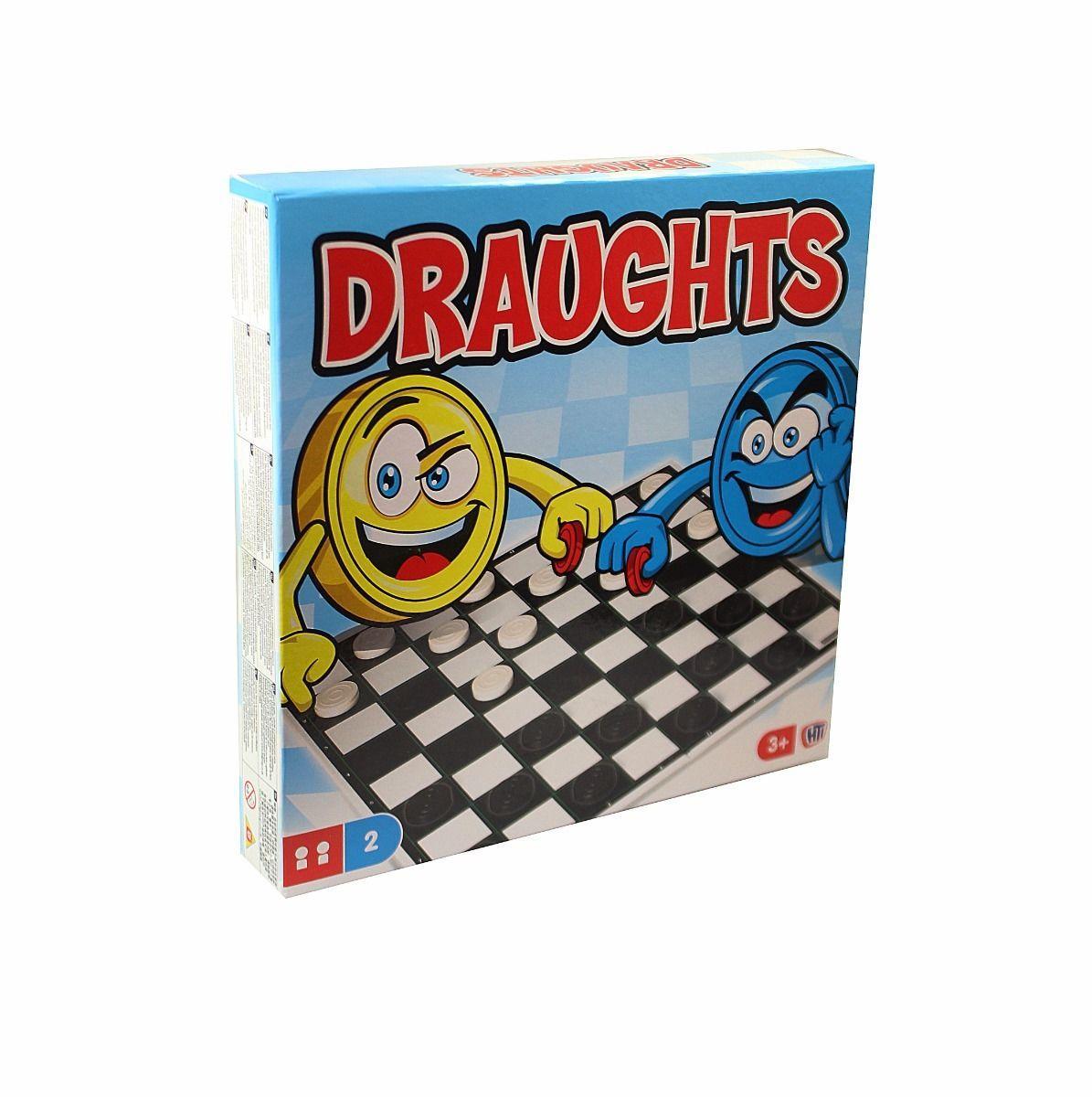 Childrens Classic Draughts Board Game Family Favourite With Counters 2 Player 4911 (Parcel Rate)
