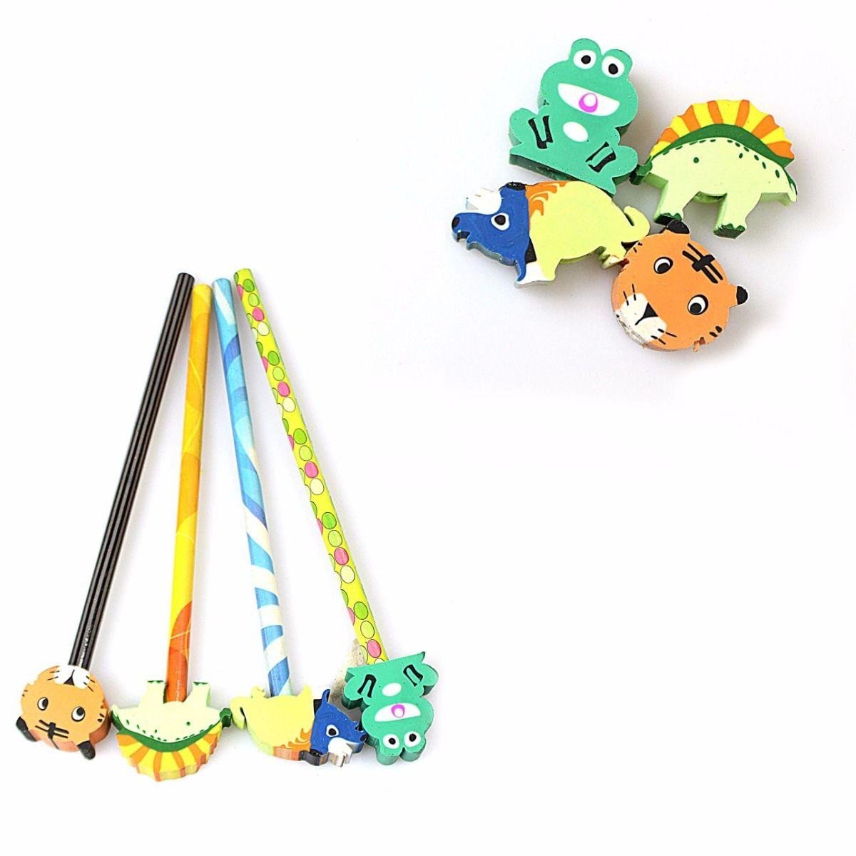 Children's Writing Novelty Pencils With Animal Erasers (Parcel Rate)
