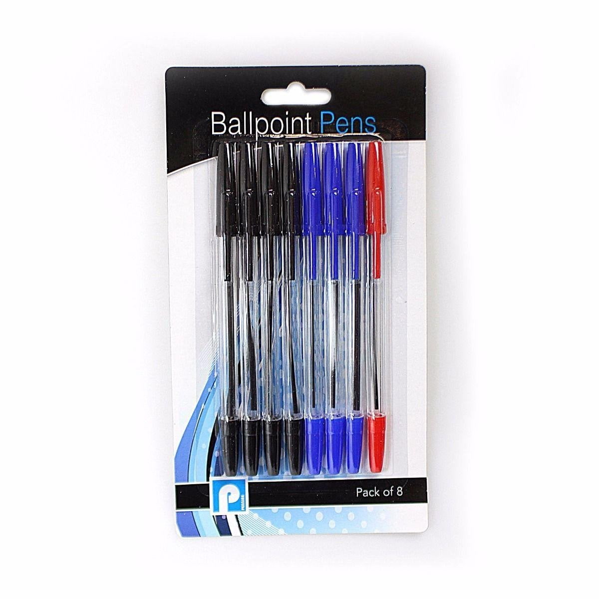 8 Pack Blue, Black, Red Ballpoint Pens    3038 (Large Letter Rate)